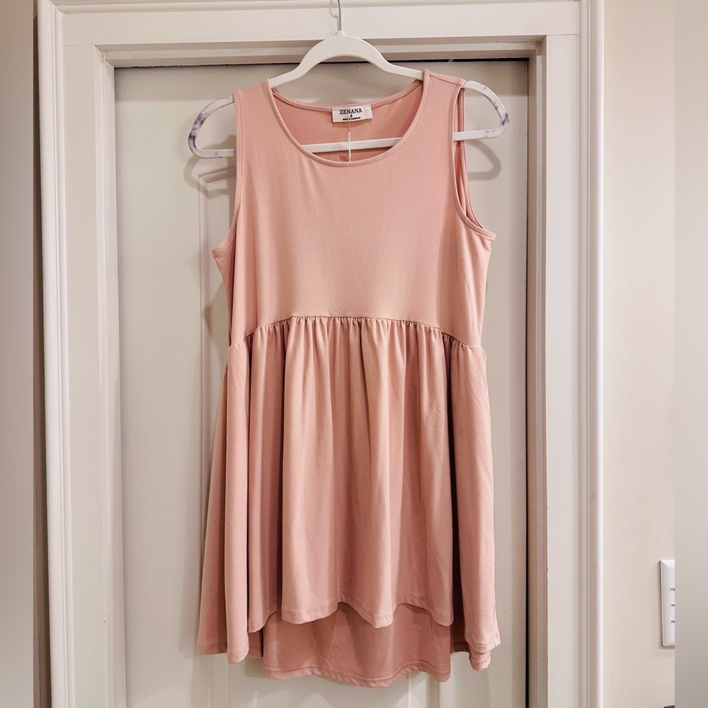 Zenana High Low Blush Pink Dress